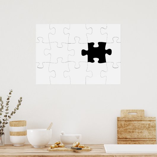 Jigsaw Puzzle mit Vermisstem Piece Poster (Küche)