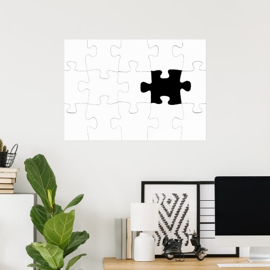 Jigsaw Puzzle mit Vermisstem Piece Poster (Heimbüro)