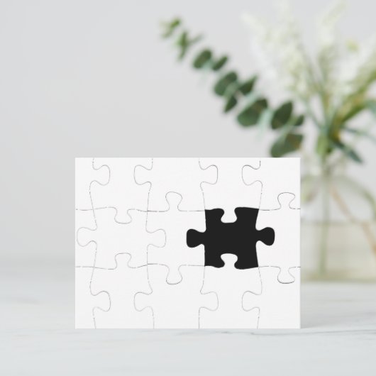 Jigsaw Puzzle mit Vermisstem Stück Postkarte (Stehend Vorderseite)