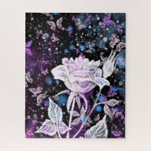 Jigsaw Puzzle mit weißer Rose