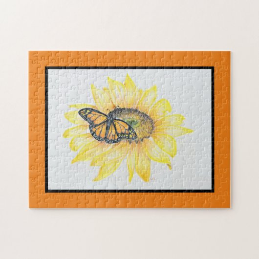 Jigsaw Puzzle Monarch on Sunflower (Horizontal)