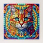 Jigsaw Puzzle Mosaic gesteinigte Glaskatze (Vertikal)
