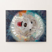 Jigsaw Puzzle Niedliche Labradoodle Dog & Text in (Horizontal)