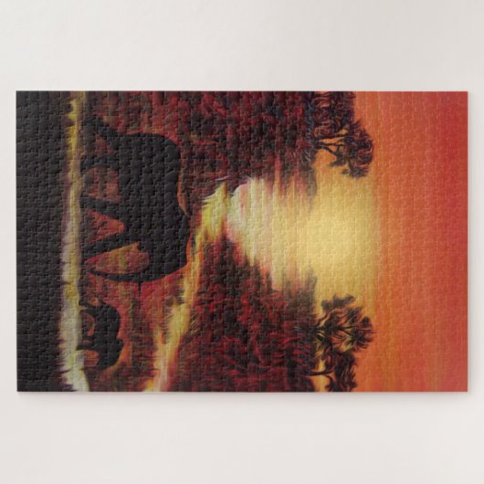 Jigsaw Puzzle of Elephant und ihr Kalb (Horizontal)