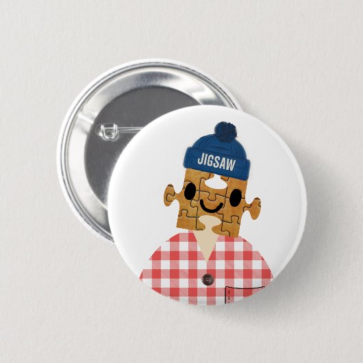 Jigsaw Puzzle Person Games Head Button (Vorne & Hinten)