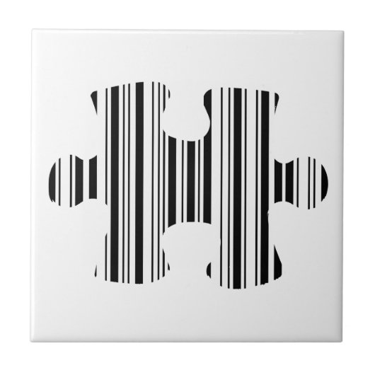 JIGSAW PUZZLE PIECE BAR CODE-Muster Fliese (Vorderseite)