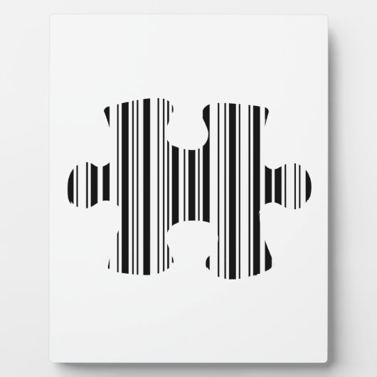 JIGSAW PUZZLE PIECE BAR CODE-Muster Fotoplatte (Vorderseite)