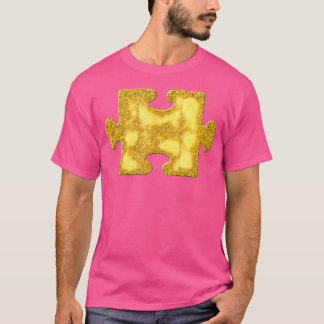 Jigsaw Puzzle Piece Golden Vintage Symbol T-Shirt