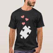 Jigsaw Puzzle Piece Hearts T-Shirt (Vorderseite)