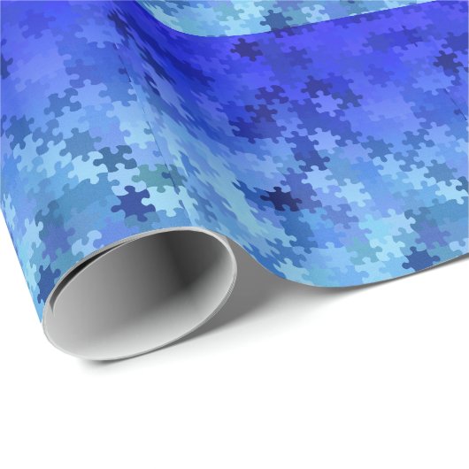 Jigsaw Puzzle Pieces Design Geschenkpapier (Rolleneckpunkt)