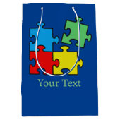 Jigsaw Puzzle Pieces Design Geschenktasche Mittlere Geschenktüte (Vorderseite)