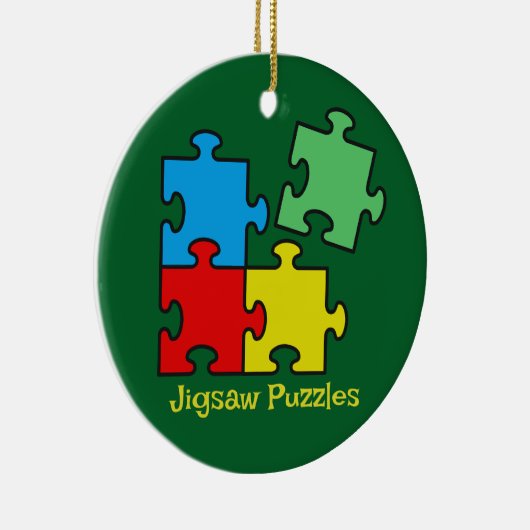 Jigsaw Puzzle Pieces Design Keramik Ornament (Rechts)