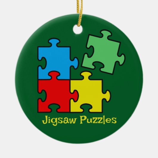 Jigsaw Puzzle Pieces Design Keramik Ornament (Vorne)