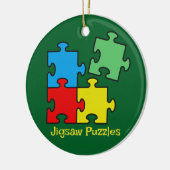Jigsaw Puzzle Pieces Design Keramik Ornament (Links)