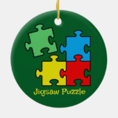 Jigsaw Puzzle Pieces Design Keramik Ornament (Hinten)