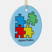 Jigsaw Puzzle Pieces Design Keramik Ornament (Rechts)