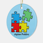 Jigsaw Puzzle Pieces Design Keramik Ornament (Links)