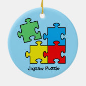 Jigsaw Puzzle Pieces Design Keramik Ornament (Hinten)
