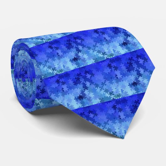 Jigsaw Puzzle Pieces Design Krawatte (Gerollt)
