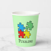 Jigsaw Puzzle Pieces Design Paper Cup Pappbecher (Rückseite)