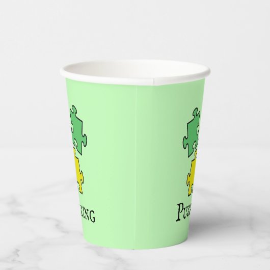 Jigsaw Puzzle Pieces Design Paper Cup Pappbecher (Rechts)