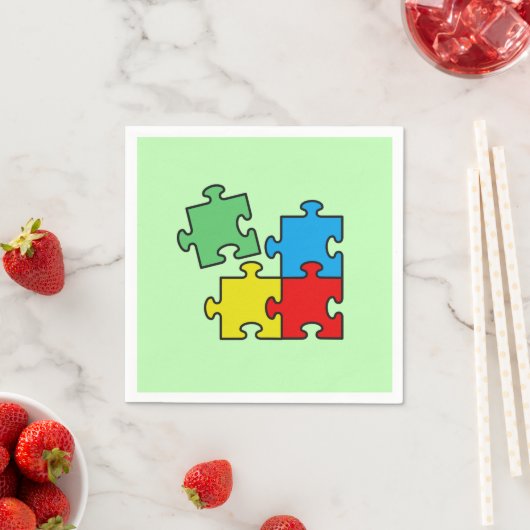 Jigsaw Puzzle Pieces Design Paper Napkins Serviette (Beispiel)
