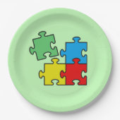 Jigsaw Puzzle Pieces Design Paper Teller (Vorderseite)
