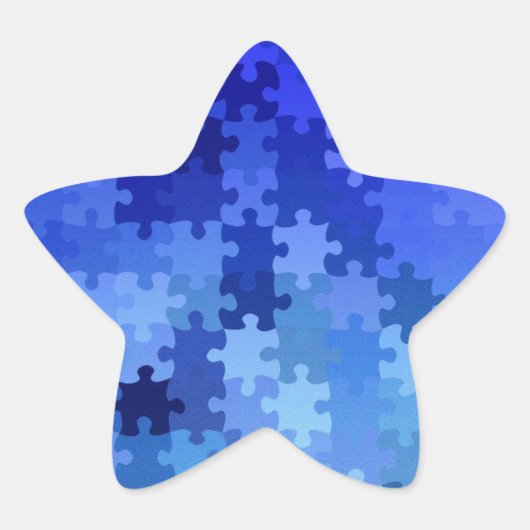 Jigsaw Puzzle Pieces Design Stern-Aufkleber (Vorderseite)