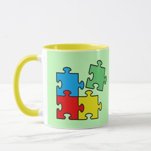 Jigsaw Puzzle Pieces Design Tasse (Links)