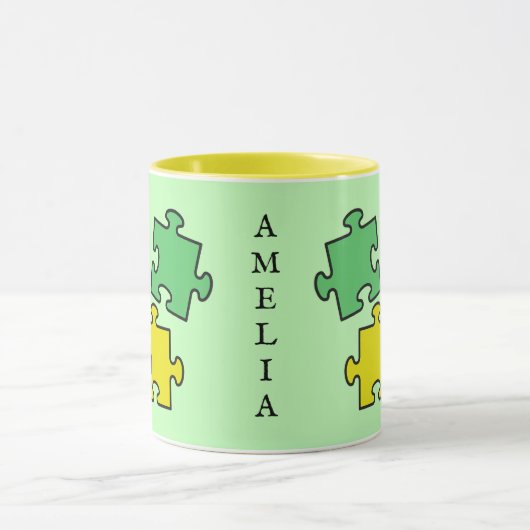 Jigsaw Puzzle Pieces Design Tasse (Zentrum)