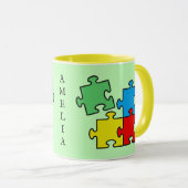 Jigsaw Puzzle Pieces Design Tasse (VorderseiteRechts)