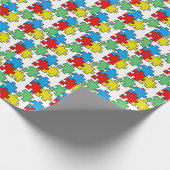 Jigsaw Puzzle Pieces Design Wrapping Paper Geschenkpapier (Ecke)