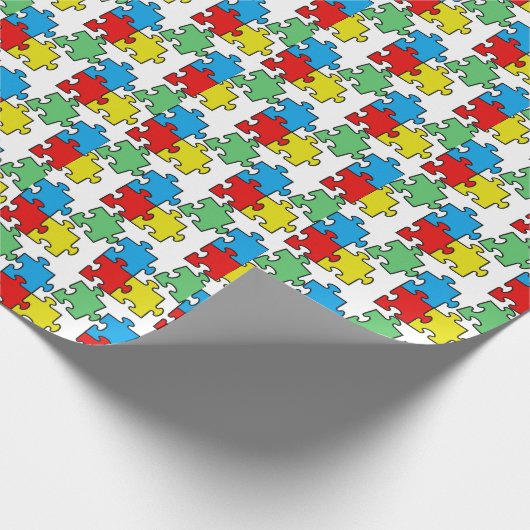 Jigsaw Puzzle Pieces Design Wrapping Paper Geschenkpapier (Ecke)