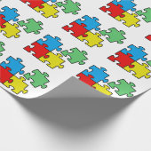 Jigsaw Puzzle Pieces Design Wrapping Paper Geschenkpapier (Ecke)