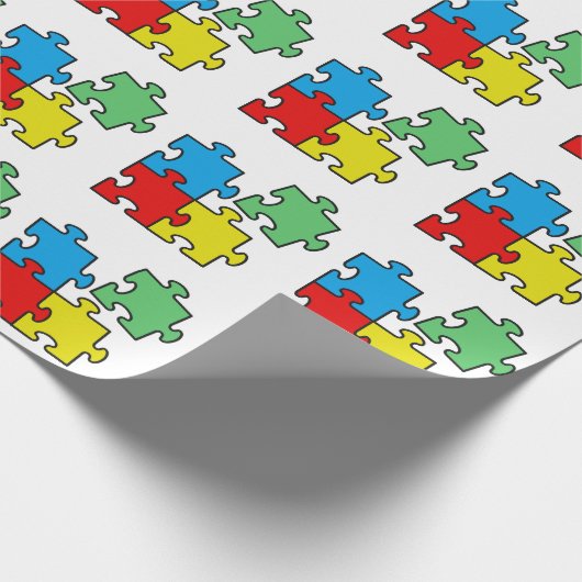 Jigsaw Puzzle Pieces Design Wrapping Paper Geschenkpapier (Ecke)