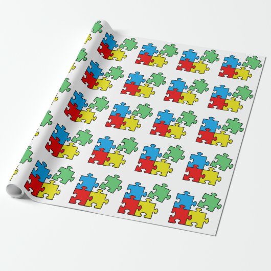 Jigsaw Puzzle Pieces Design Wrapping Paper Geschenkpapier (Ungerollt)
