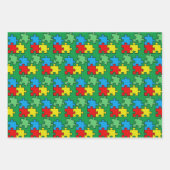 Jigsaw Puzzle Pieces Design Wrapping Paper Sheets Geschenkpapier Set (Vorderseite 3)