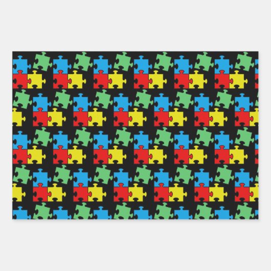 Jigsaw Puzzle Pieces Design Wrapping Paper Sheets Geschenkpapier Set (Vorderseite 2)