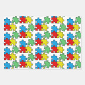 Jigsaw Puzzle Pieces Design Wrapping Paper Sheets Geschenkpapier Set (Vorderseite)