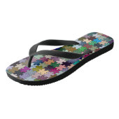 Jigsaw Puzzle Pieces Flip Flops Badesandalen (Schrägansicht)