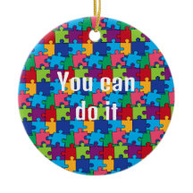 Jigsaw Puzzle Pieces Keramik Ornament