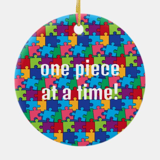 Jigsaw Puzzle Pieces Keramik Ornament (Hinten)