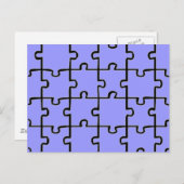 Jigsaw Puzzle Pieces Muster CUSTOM FARBE Postkarte (Vorne/Hinten)