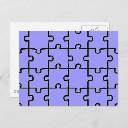 Jigsaw Puzzle Pieces Muster CUSTOM FARBE Postkarte (Vorne/Hinten)