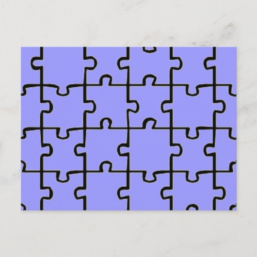 Jigsaw Puzzle Pieces Muster CUSTOM FARBE Postkarte (Vorderseite)