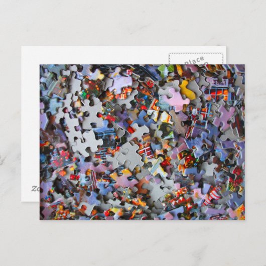 Jigsaw Puzzle Pieces Postkarte (Vorne/Hinten)