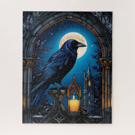 Jigsaw Puzzle, Raven Gothic Archway, Halloween Puzzle