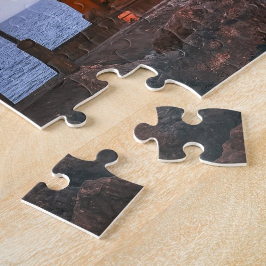 Jigsaw Puzzle Red Lighthouse auf stürmischen Meere (Seite)