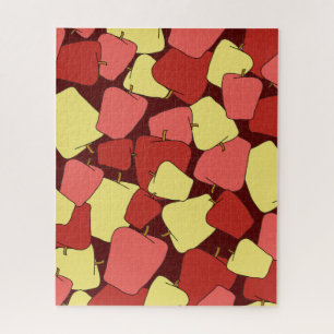 Jigsaw Puzzle, rotes und gelbes Äpfel Muster Puzzle