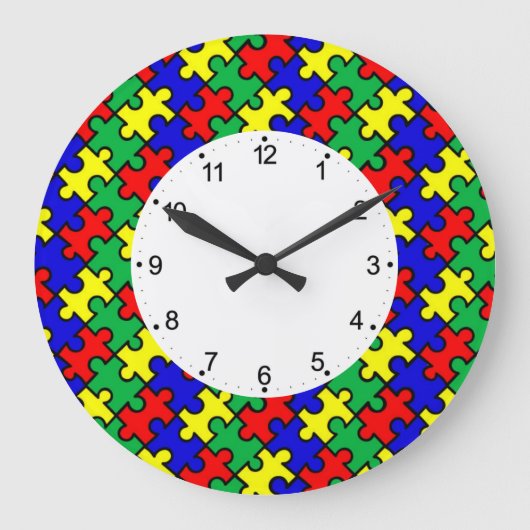 Jigsaw Puzzle Seamless Pattern-22675 Große Wanduhr (Vorderseite)